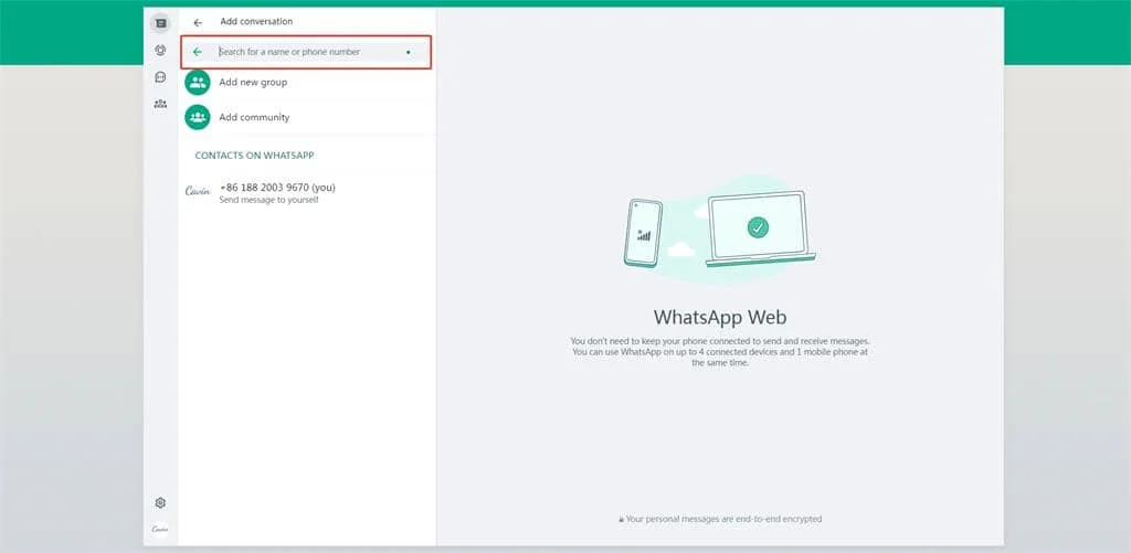 whatsapp网页版添加联系人